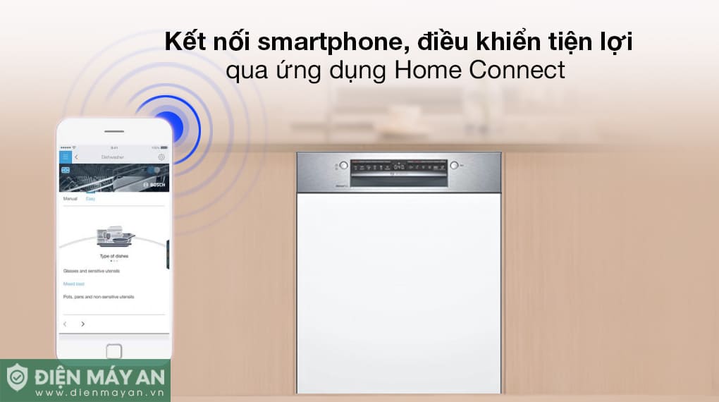 Máy rửa bát bán âm Bosch Serie 4 SMI4HCS48E